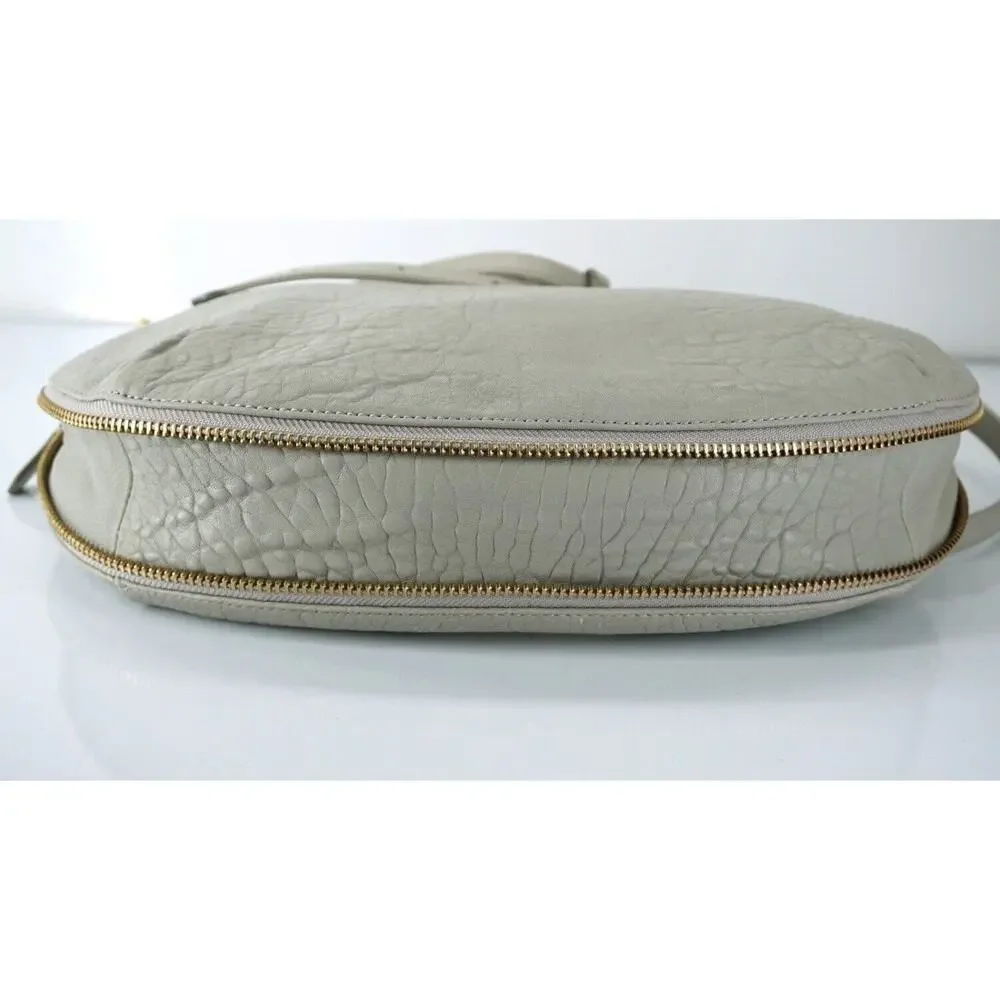 Marc by Marc Jacobs Washed Up Messenger Hobo Crossbody Bag  New Grey Leather